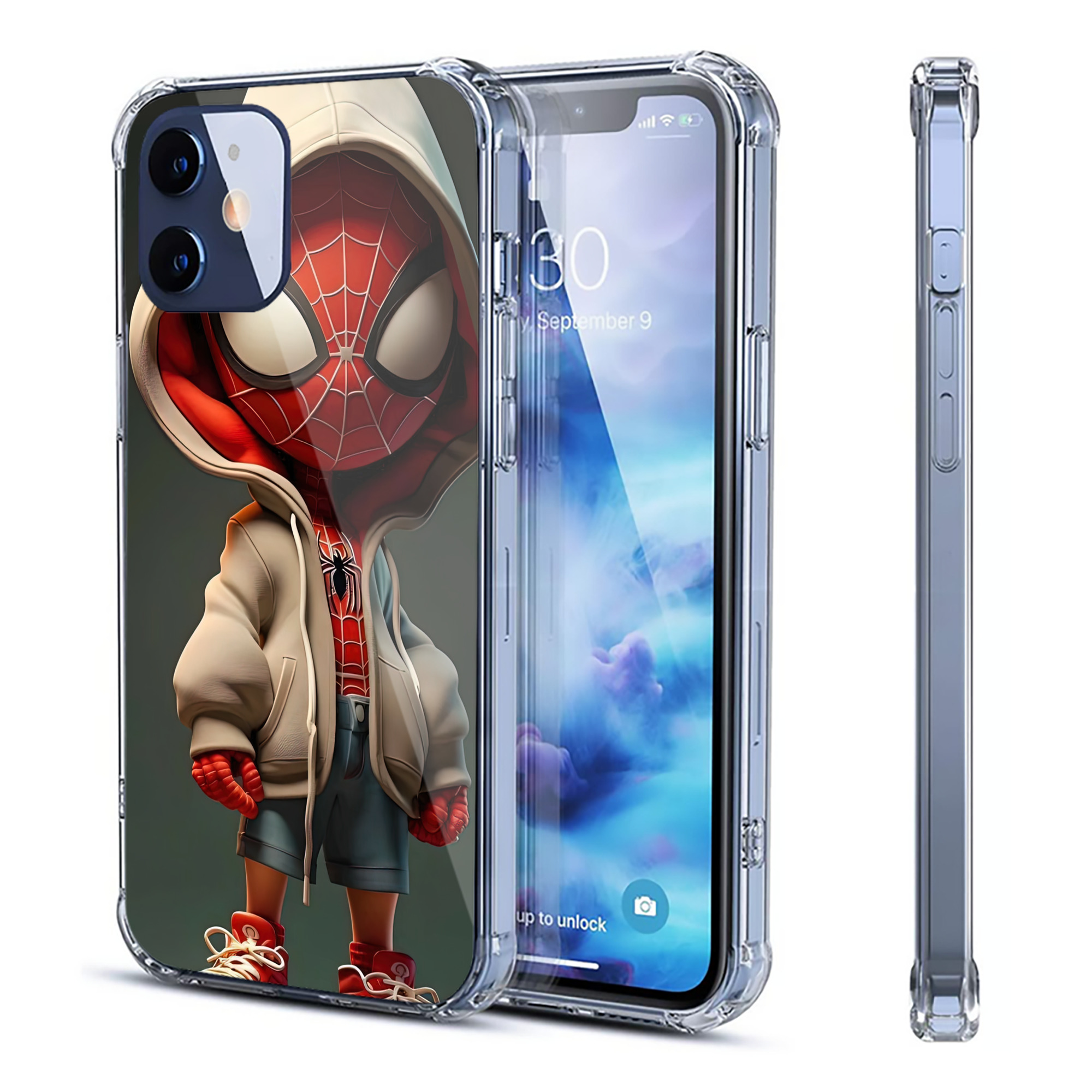 （画像用） Spider Man スパイダーマン 【iPhone 12シリーズ対応】透明スマホケース（クリアソフトケース）